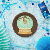 フクロウタロンと骨シャンデリア秋スノーグローブ ペーパープレート (パーティー)