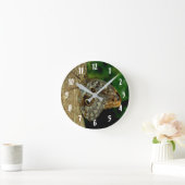 フクロウチョウの動物芸術 ラウンド壁時計 (ホーム)