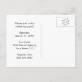 フクロウツイン誕生日カード インビテーションポストカード (裏面)