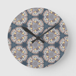 フクロウデザインのホームデコール時計 ラウンド壁時計