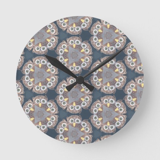 フクロウデザインのホームデコール時計 ラウンド壁時計 (正面)
