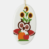 フクロウデザインオーナメント セラミックオーナメント (右)