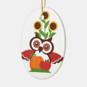 フクロウデザインオーナメント セラミックオーナメント (左)