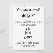 フクロウデザイン任意大事な行事 招待状 (裏面)