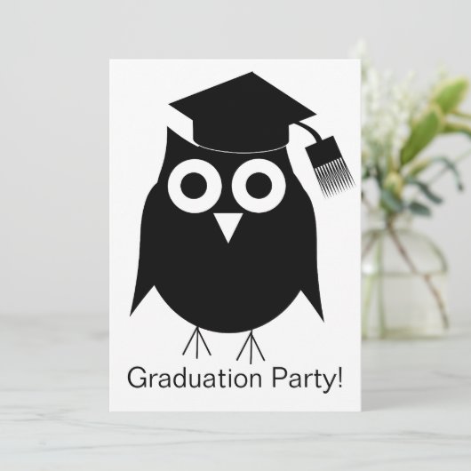 フクロウデザイン卒業 招待状 (スタンド正面)