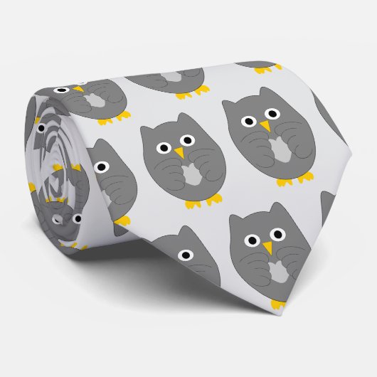 フクロウデザイン ネクタイ (ロール)