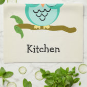 フクロウデザイン パーソナライズされた キッチンタオル (折り畳み)