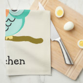 フクロウデザイン パーソナライズされた キッチンタオル (四つ折り)