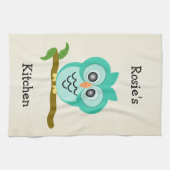 フクロウデザイン パーソナライズされた キッチンタオル (横)