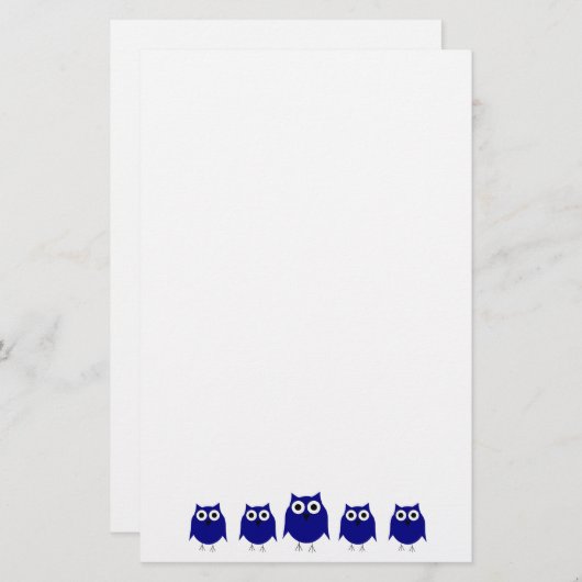 フクロウデザイン 便箋 (正面/裏面)