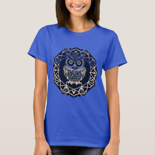 フクロウデザイン(幾何学模様) Tシャツ