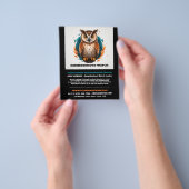 フクロウデザイン、近所のコミュニティの時計広告 チラシ (手)