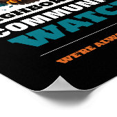 フクロウデザイン、近所のコミュニティウォッチ警告ズ ポスター (角)