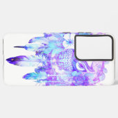 フクロウトーテムドリームキャッチャーフローラ羽紫色の濃淡 SAMSUNG GALAXYケース (左側面)