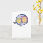 フクロウノートカード カード (黄色い花)