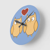 フクロウハートはキッズルームデコーが好き ラウンド壁時計 (傾斜)