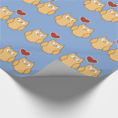 フクロウハート愛バレンタイン ラッピングペーパー (角)