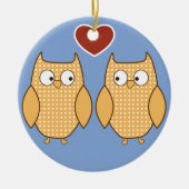 フクロウハート愛 セラミックオーナメント (正面)