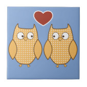 フクロウハート愛 タイル (正面)