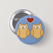 フクロウハート愛 缶バッジ (正面&裏面)