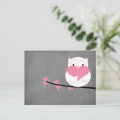 フクロウハート葉書 ポストカード (スタンド正面)