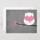 フクロウハート葉書 ポストカード (正面/裏面)