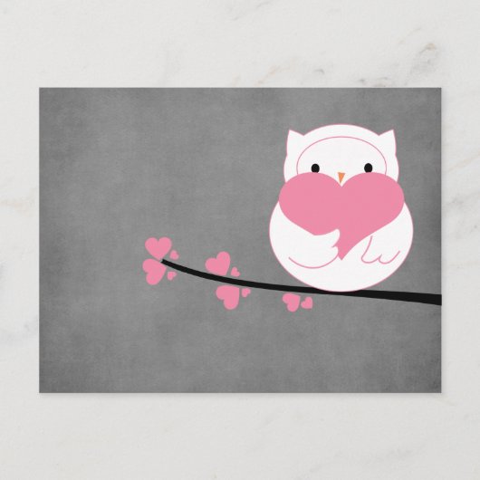 フクロウハート葉書 ポストカード (正面)