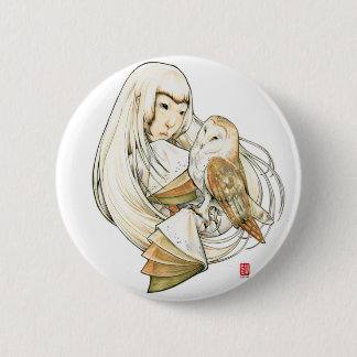 "フクロウハート"のエリカの区のデザインPin 缶バッジ