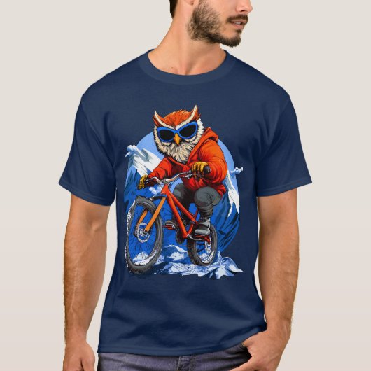 フクロウバイクTシャツ Tシャツ (正面)
