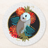 フクロウバイマイナーズ紙コースター ラウンドペーパーコースター (正面)