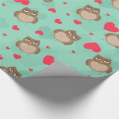 フクロウバレンタインデー ラッピングペーパー (角)
