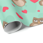 フクロウバレンタインデー ラッピングペーパー (ロールコーナー)