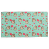 フクロウバレンタインデー 枕カバー (正面右)