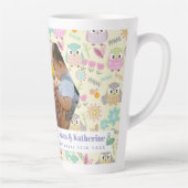 フクロウパステルイエローフォト カフェラテマグ (右)