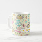 フクロウパステルイエロー コーヒーマグカップ (正面左)