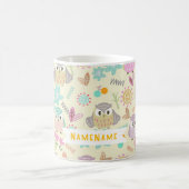 フクロウパステルイエロー コーヒーマグカップ (中央)