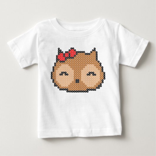 フクロウパターン#124 - PrinterKids ベビーTシャツ (正面)
