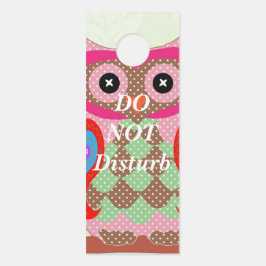 フクロウパッチワークデザイン ドアノブサイン