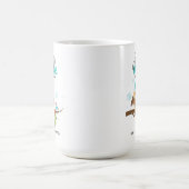 フクロウパーソナライズされたとブルーバードクリスマス コーヒーマグカップ (中央)