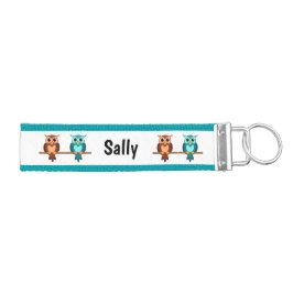 フクロウパーソナライズされたキーチェーン リストバンドキーホルダー