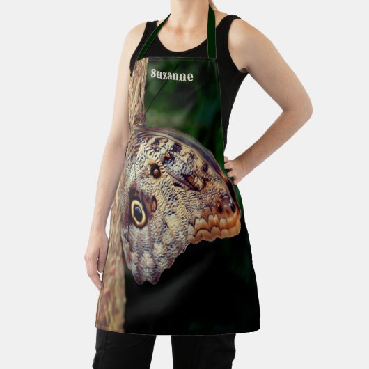 フクロウパーソナライズされたチョウ エプロン (インサイチュ)