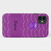 フクロウパーソナライズされたムパープルこうもり Case-Mate iPhoneケース (裏面(横))