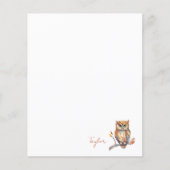 フクロウパーソナライズされた文具 (正面)