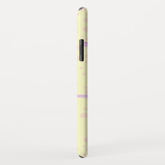 フクロウパープルとレモンイエローカパーソナライズされたウト Case-Mate iPhoneケース (裏面/右)