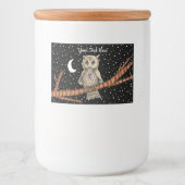 フクロウパープルクリスタルネックレスゴールデンアイズムーンスターズ フードラベル (正面)