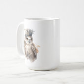 フクロウビクトリアンアリストクラットポートレートトップハット花 コーヒーマグカップ (正面左)