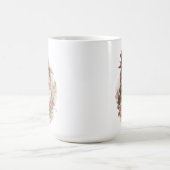 フクロウビクトリアンアリストクラットポートレートピンクハット花 コーヒーマグカップ (中央)