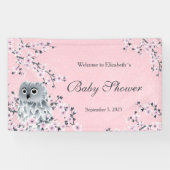 フクロウピンクグリッターさくらんぼブロッサムベビー  横断幕 (横)