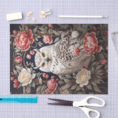 フクロウピンク牡丹の花 薄葉紙 (クラフト)