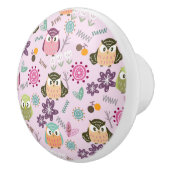 フクロウピンク セラミックノブ (右)